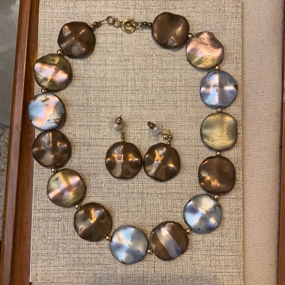 HANDMADE EARRING AND NECKLACE SET FROM FRANCE